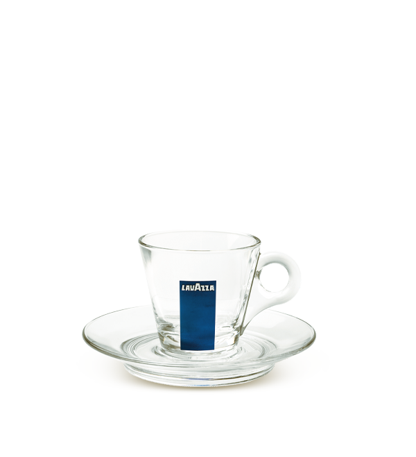 Lavazza – Espresso Tassen + Untertassen aus Glas